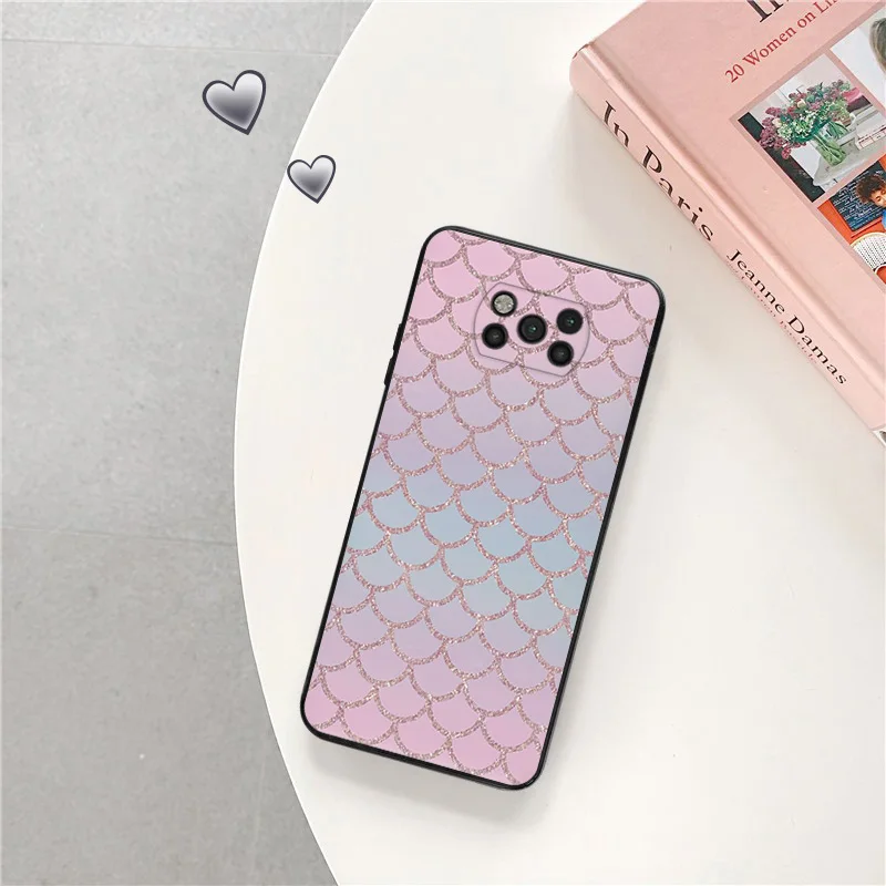 Black Matte Mermaid Mandala Dreamcatcher Anti-Drop Phone Case For Xiaomi Poco C51 C50 C40 M5 M4 M3 X5 X4 X3Pro F5 F4 F3 F1 Cover