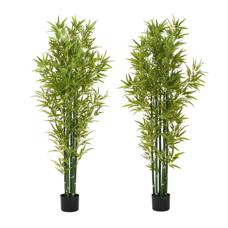 

Set of 2 - 72 Inch Artificial Bamboo Plants with Pots