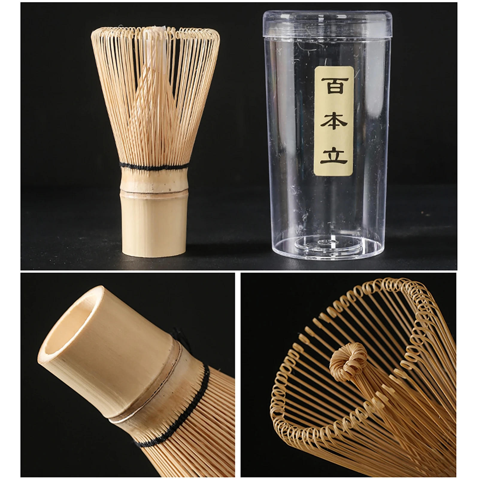 Imagem -05 - Conjunto de Chá Matcha de Bambu Natural Whisk Spoon e Colher Tigela de Cerâmica Matcha Whisk Holder Ferramenta de Chá Japonês Pcs Pcs por Conjunto