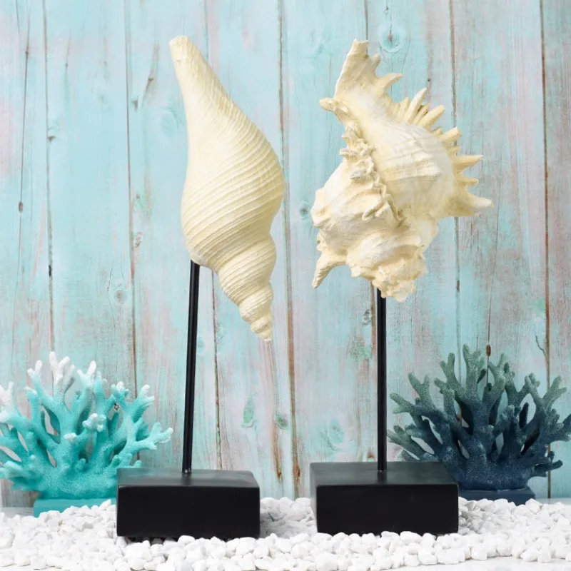 Mediterranean Mermaid Resin Craft Artwork with Seahorse Starfish and Shells Elegant Home Entryway TV Cabinet Decor Ornament