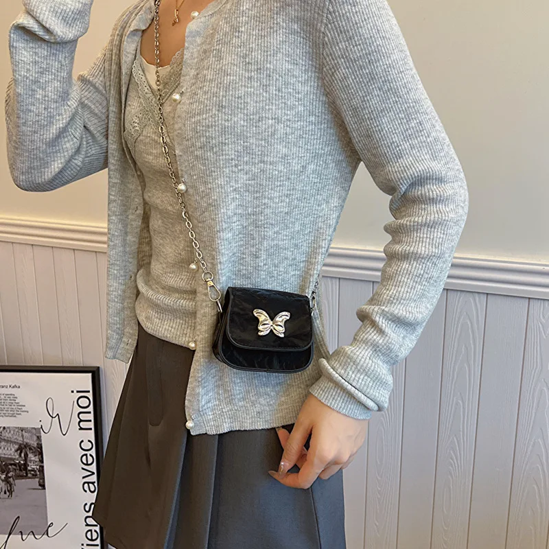 

Senior sense small bag female summer 2025 new fashion mini lipstick diagonal cross bag popular butterfly chain shoulder bags
