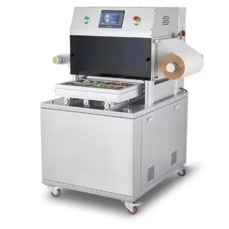 Customize Automatic Food Map Tray Sealer Vacuum Packing Machine for Fruits Meat Vegetable Meal with Box Modified Atmosphere