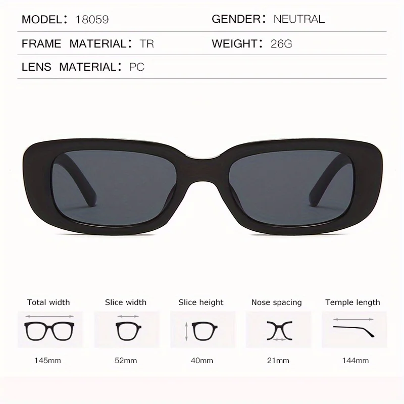 Neue Modische Elliptische Brillen - Kleiner Rahmen Unisex-Brille Europäische und Amerikanische Trendige Eckige Sonnenbrille Vielseitig Einsetzbar – Detail 6