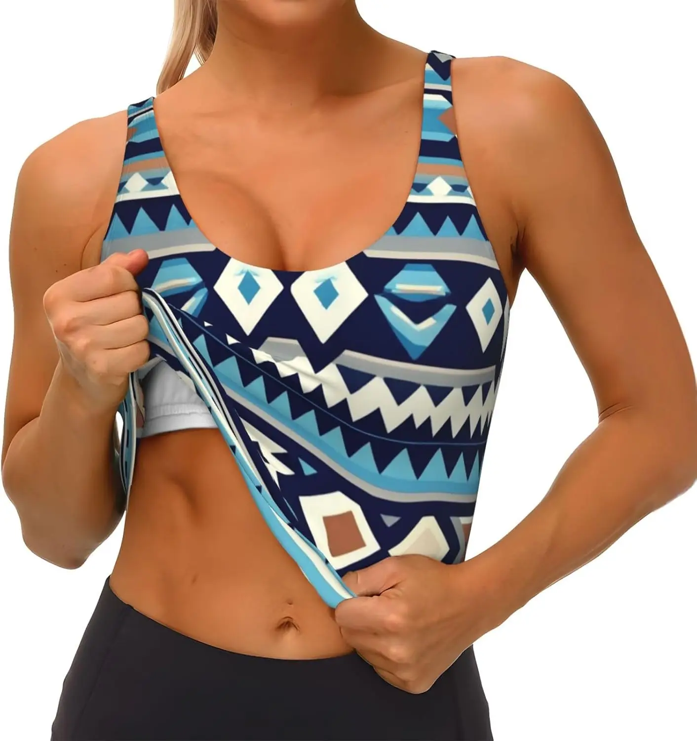 여성용 스포츠 브라 탈부착 가능한 패드 요가 탱크탑 운동 러닝 크롭탑 스포츠 운동복 러닝 하이킹 바이커 요가용