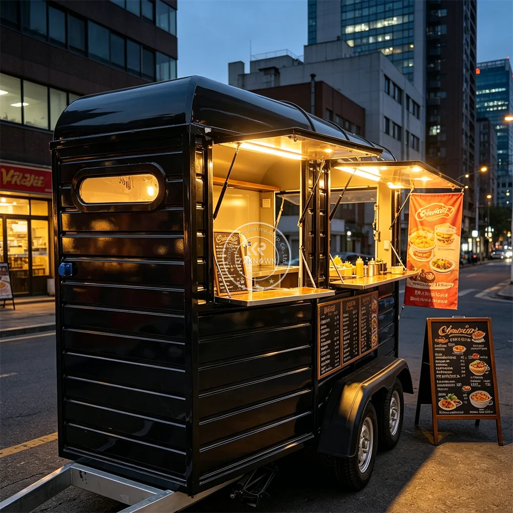 

Concession Trailer Food Truck Custom BBQ Snack Cart Coffee Kiosk Mobile Fast Food Vending Trailer Fully Equipped