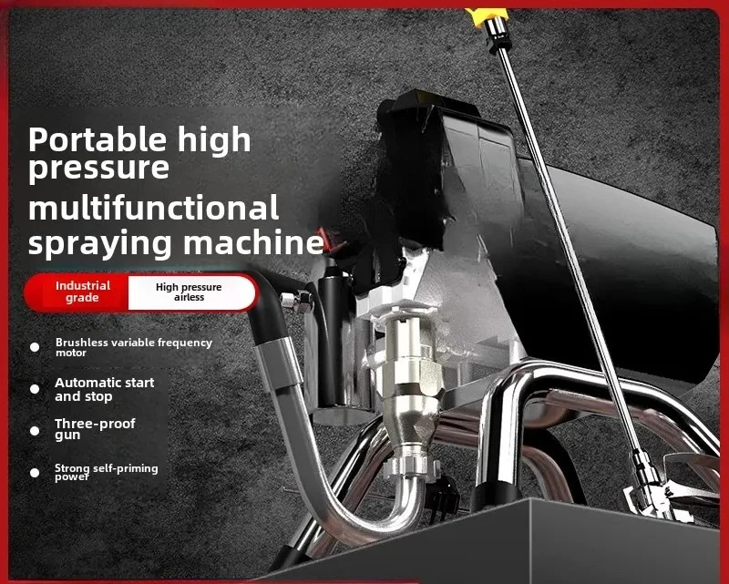 High pressure airless plunger electric spraying machine automatic latex paint paint small paint spraying machine gun