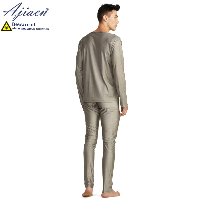 Genuine anti-radiation 100% silver fiber knitted fabric men\'s long underwear Electromagnetic radiation shielding underwear