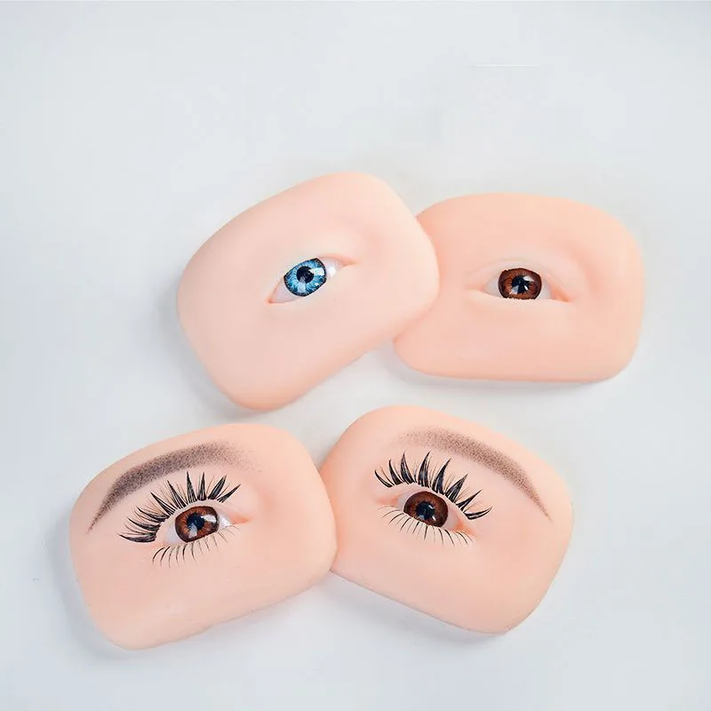 

1pairs 3D Silicone Eyebrow Tattoo Practice Model Realistic Textured Microblading Left Right Eyes Practice Women Skin Face Makeup