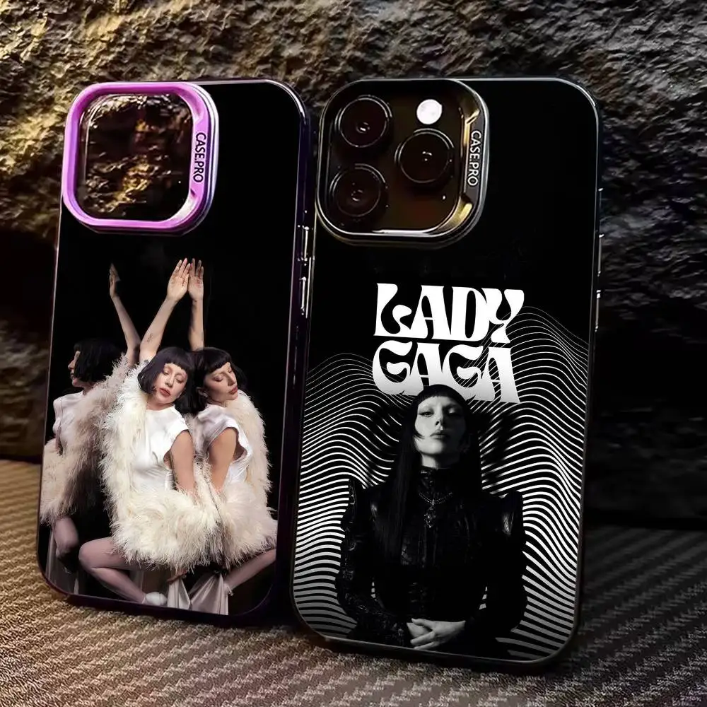 

Singer L-Lady-GagaS Phone Case For iPhone 17,16,15,14,13,12,11 Plus,Pro Max,Colored Silver Phone Case