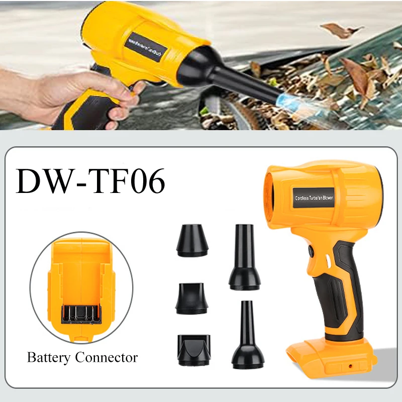 

Brushless High-Speed Power Blower 96000RPM Mini Blower DW-TF06 Compatible for Dewalt 18/20V Lithium Ion Batteries with 5 Nozzles