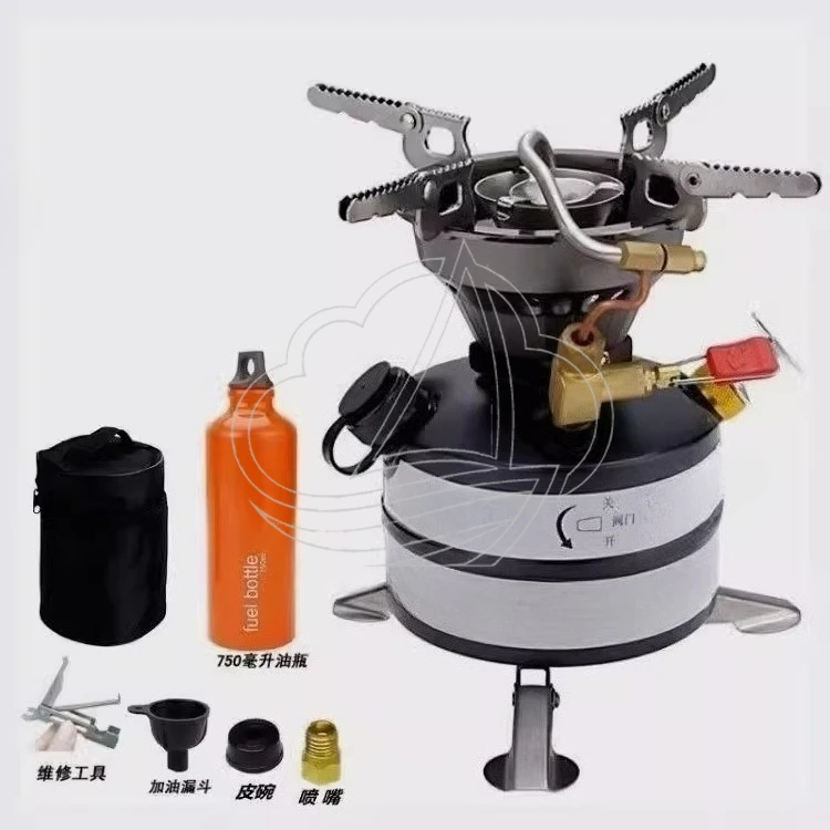 All-in-One Portable Camping Stove Kit Multi-Fuel Burner for Outdoor Picnic Cooking