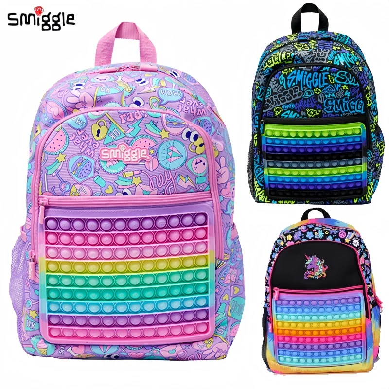 Genuine Australian Smiggle Pressure Bubble Backpack For Children, Large Capacity Backpack For Primary And Secondary School Stude