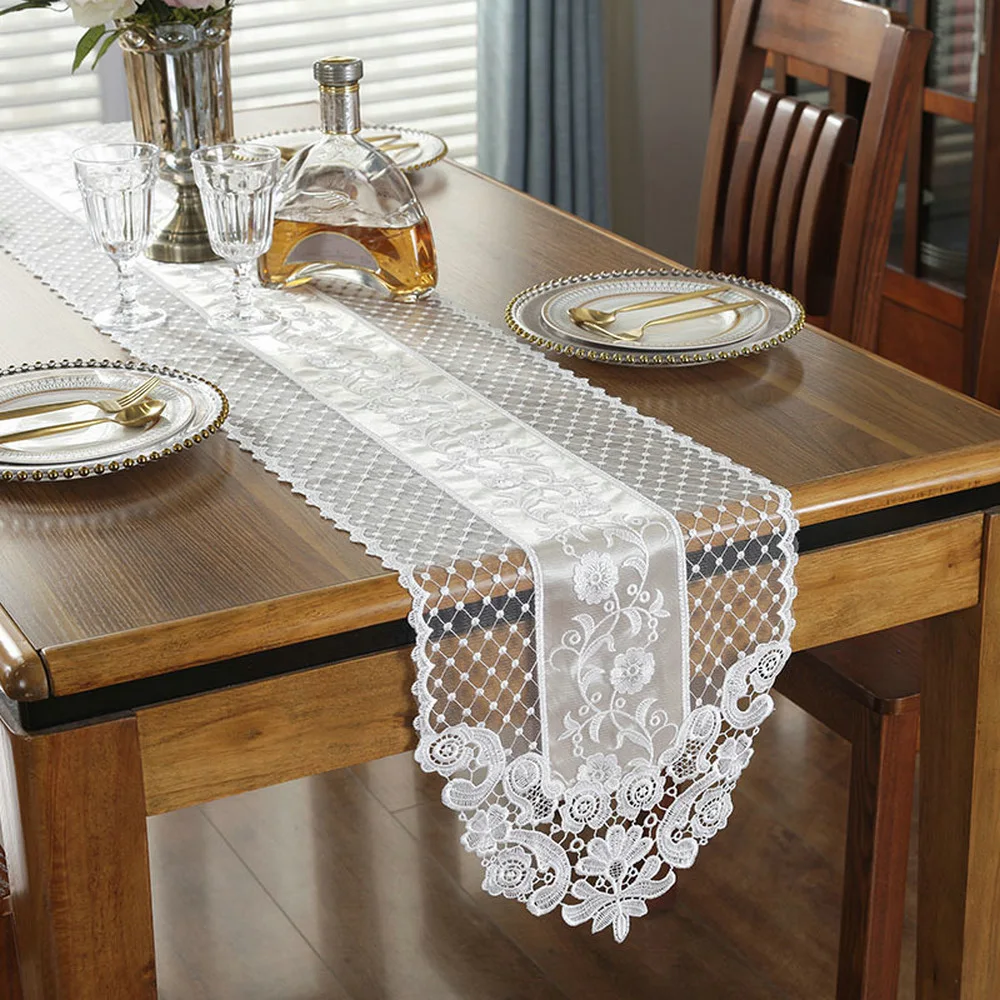 1PCS Lace Table Flag Princess Table Beige TV Ark Cover Cloth Romantic Tablecloth