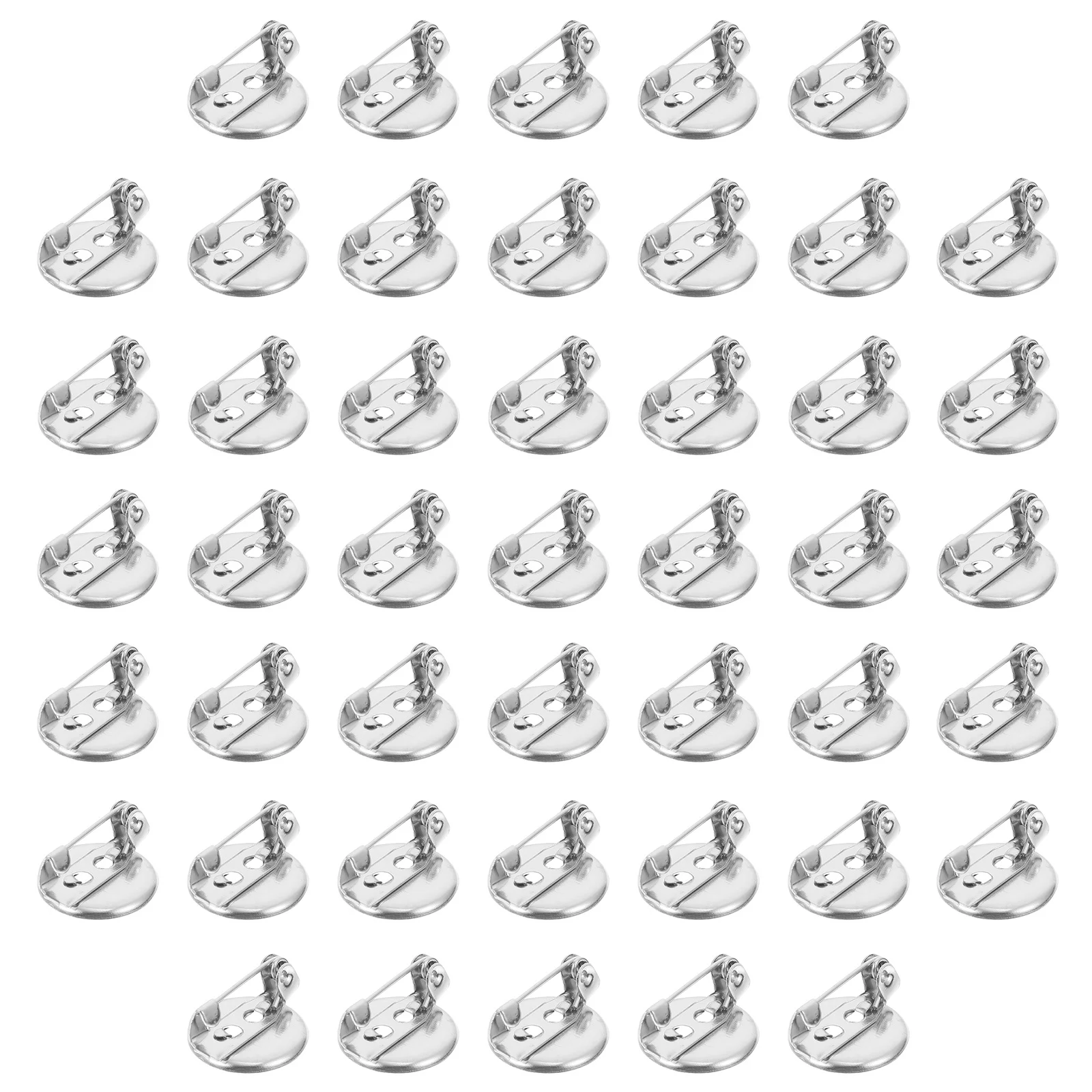 

100Pcs Brooch Base Silver Iron Breastpin Tray for DIY Jewelry Crafts Making Accessories Gifts Brooch Base Breastpin Tray