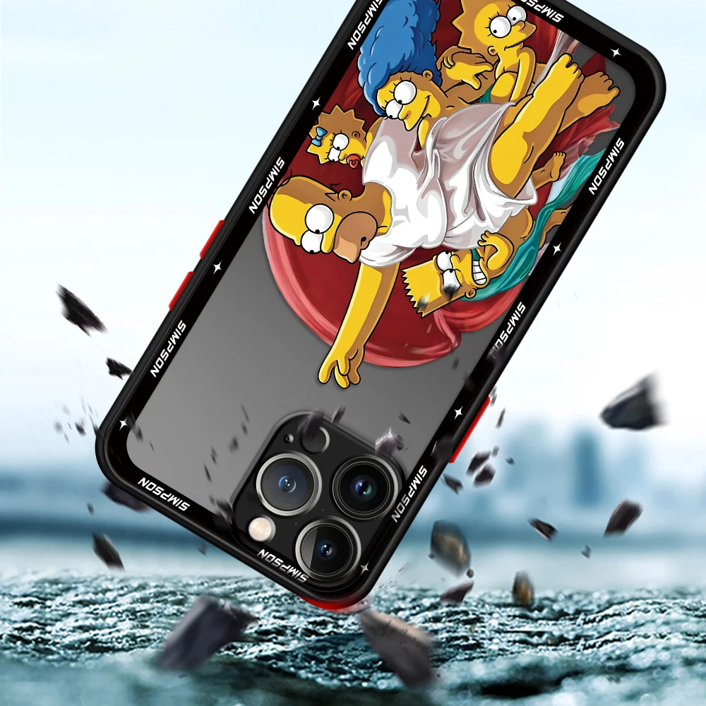 Armor Shockproof Case for iPhone 17 14 Pro Max 13 XS X 7 8 Plus XR SE 11 Pro 15 Pro 12 Mini The Simpsons Cute Cover