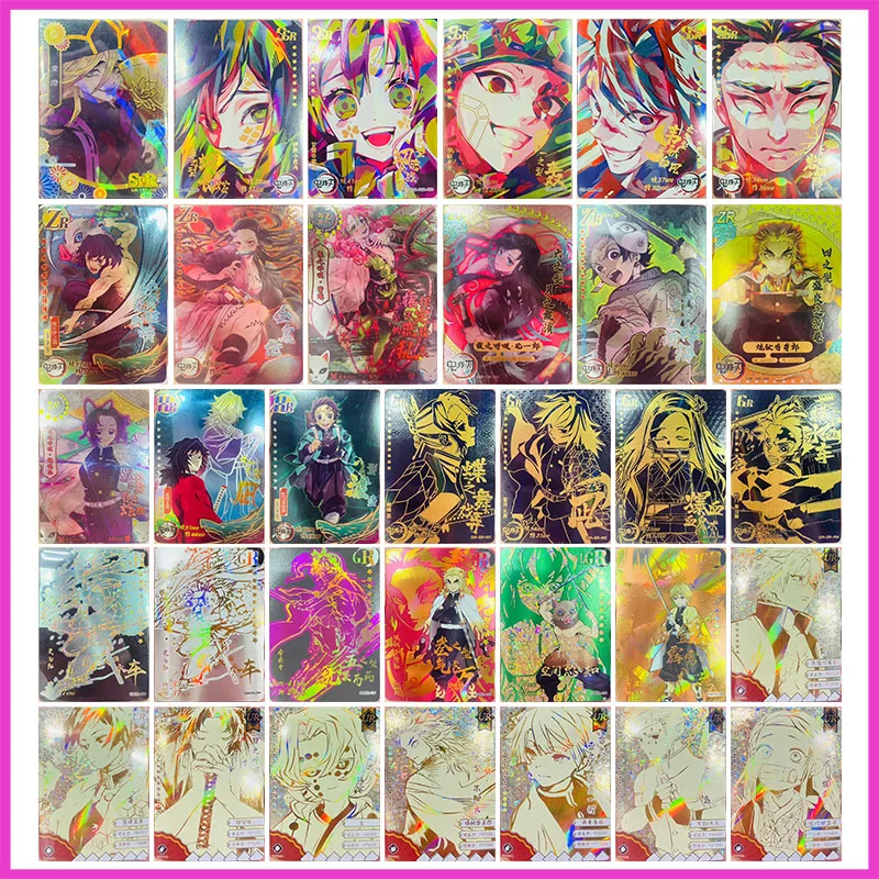

Anime Demon Slayer Rare SPR SSR ZR GR LGR UR Collectible Cards Douma Obanai Mitsuri Tengen Sanemi Toys for boys Birthday Present