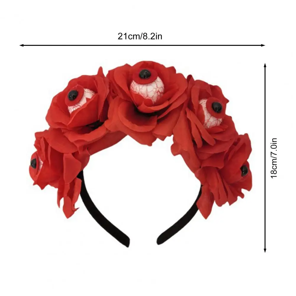 Halloween Hair Hoop Handmade Simulated Eyeball Rose Headband Horror Elastic Headband Head Accessory Глазный Пояс