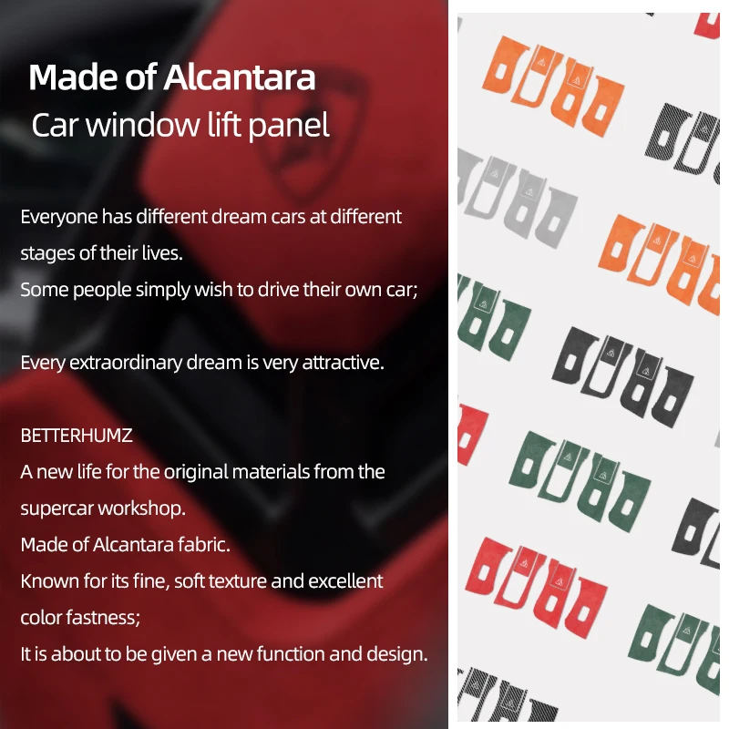 For Tesla Model Y Juniper 2025- Model 3 Highland 2024 Made of Alcantara Window Lift Panel Trim Stickers Car Interior Accessories