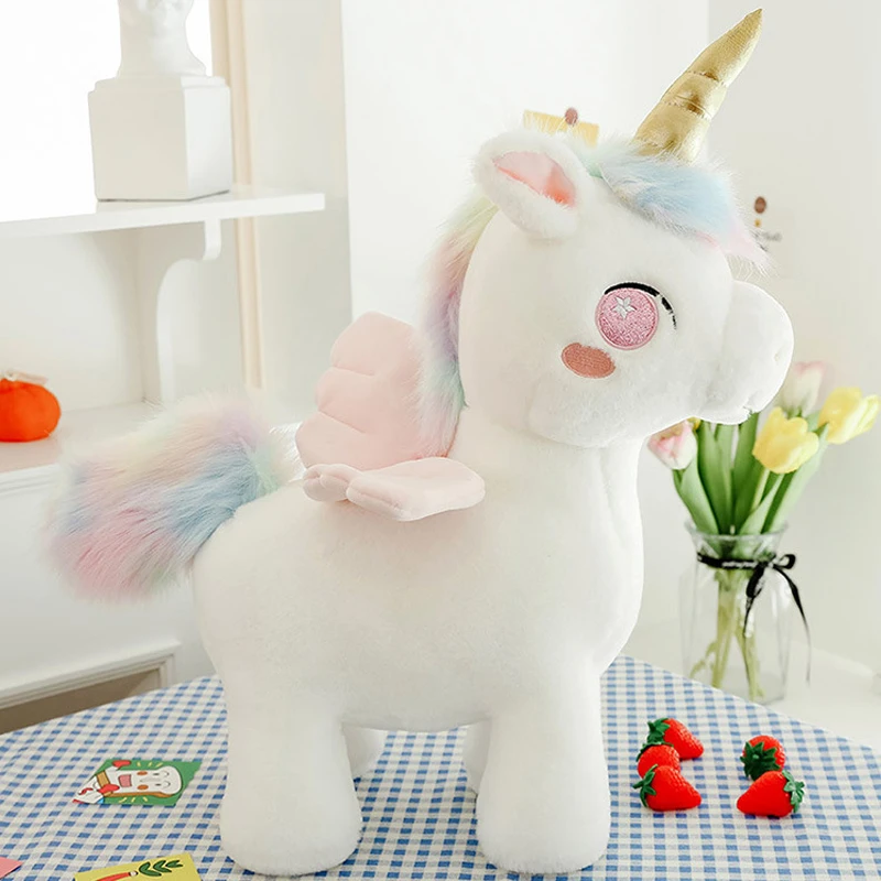 25cm Dream Unicorn Peluche Toys Kawaii Plush Unicorn with Wing Dolls Lovely Pegasus Stuffed Soft Animal Pillow for Girls