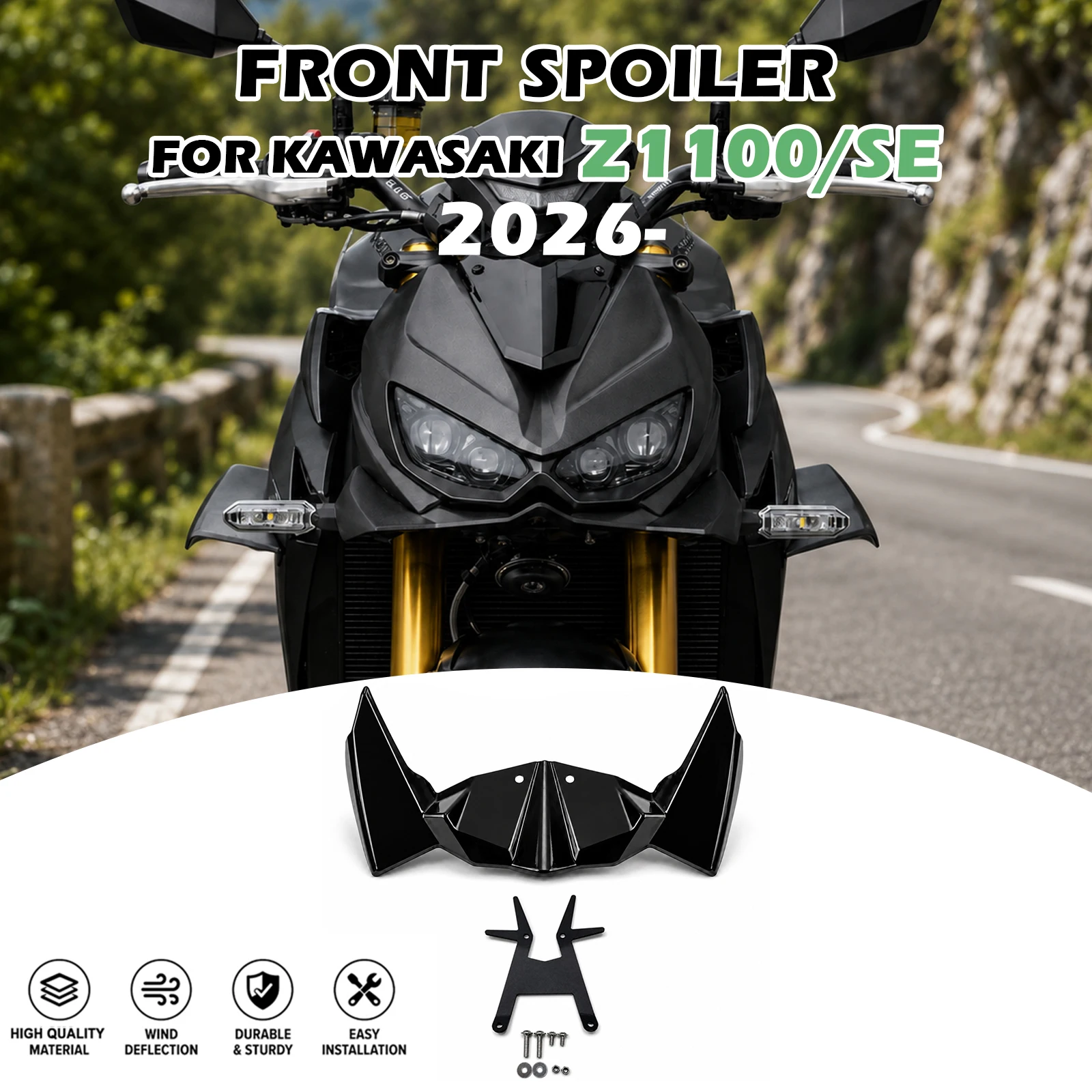 for-z1100-z-1100se-2026-new-motorcycle-accessories-front-lower-lip-spoiler-side-winglets-naked-fairing-abs-plastic-carbon