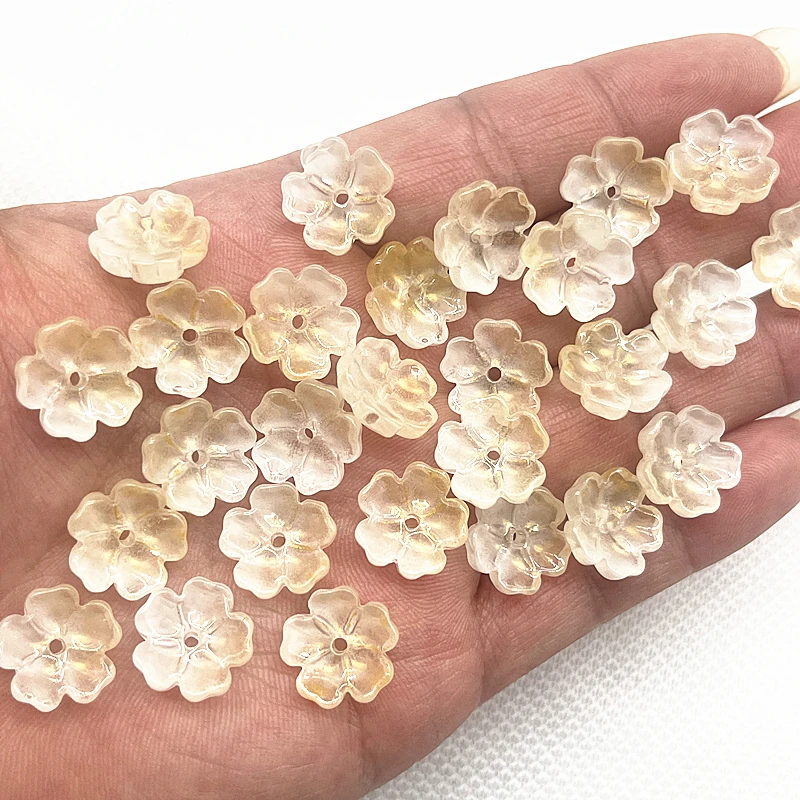 20 قطعة 13 مللي متر خمسة البتلة زهرة Lampwork الخرز قبعات الزجاج خزر عازل لصنع المجوهرات أساور يدوية دبوس الشعر