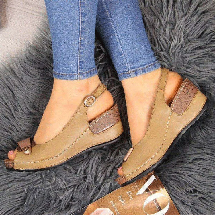 Woman Sandals Retro Wedges Summer Wedge Sandals Female Casual Sewing Women Shoes Comfortable Ladies Sandalias vbn688