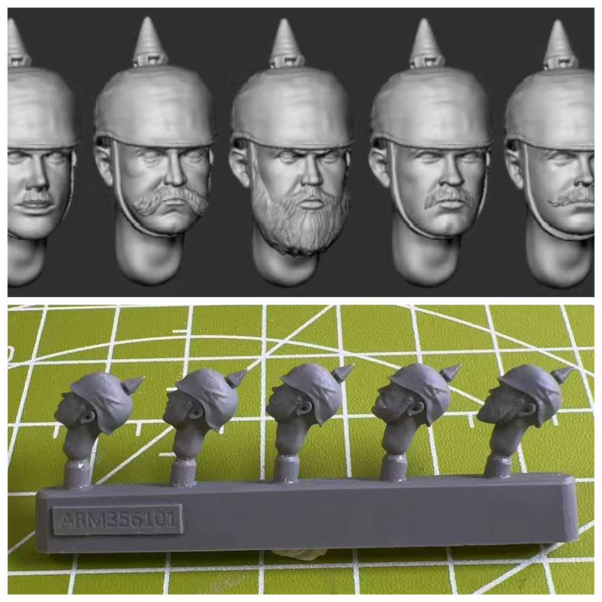 

5 Pieces of 1:35 Die-casting Resin Model Kit Soldier Model Head Replacement Modification Unpainted