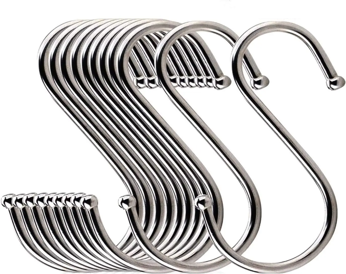 

Набор из 20 круглых S-образных металлических крючков для организации пространства на кухне, в ванной, спальне и офисе