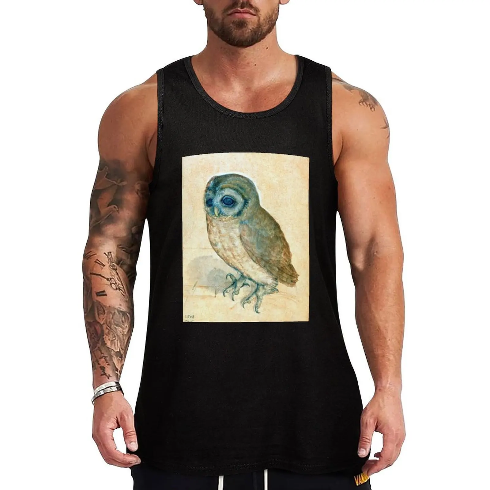 Albrecht Dürer Little Owl Tank Top Athletic Cut Tank Top Gym Workout Sleeveless Shirt