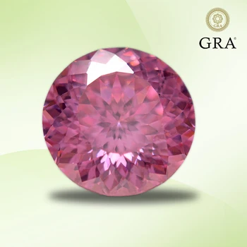 Moissanite diamond round shape pink color 100 GRA cut Lab grown stone for advanced jewelry making with GRA certificate