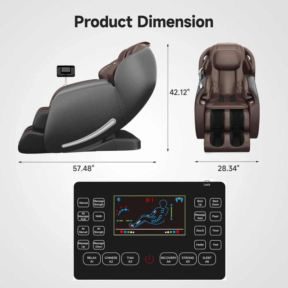 Poltrona da massaggio, poltrona reclinabile per massaggio Shiatsu SL-Track per tutto il corpo con controllo APP, adatta per alleviare l'affaticamento