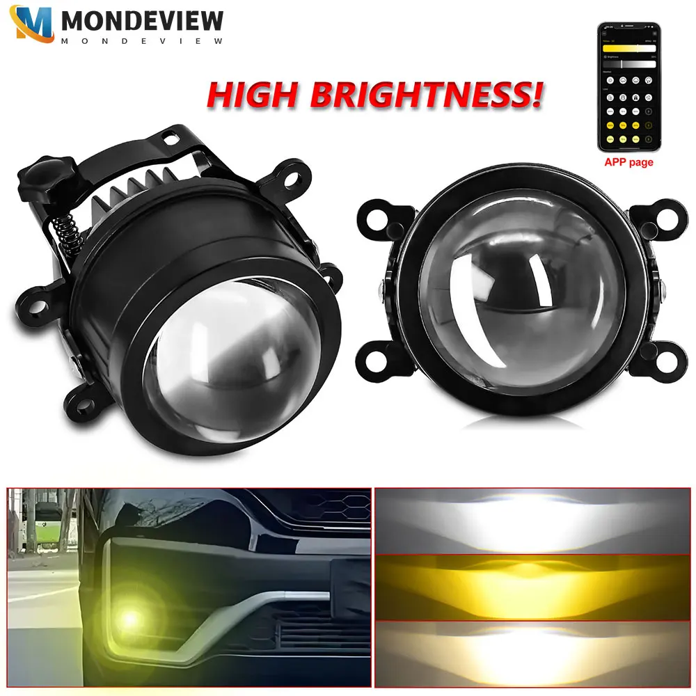 

MONDEVIEW 3-дюймовое управление через приложение, универсальные мощные противотуманные фары с двумя линзами, 6500K, 580 Вт, 600000LM, ходовые огни высокой яркости