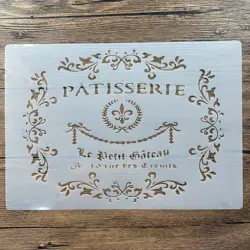 A4 29 *21cm DIY Stencils wall  Painting Scrapbook Coloring Embossing Album Decorative Paper Card Template wall PATISSERIE