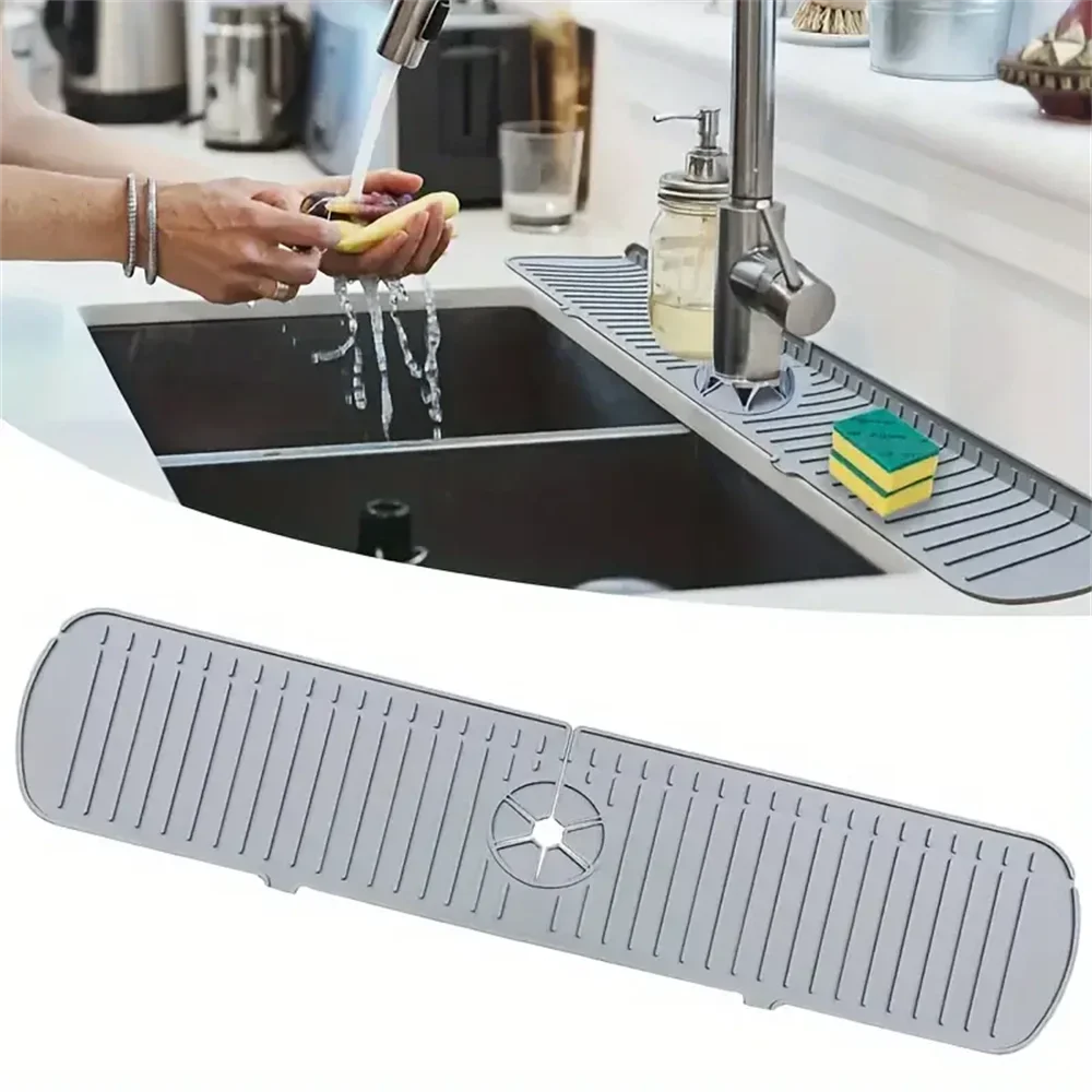 Kitchen Faucet Sink Splash Guard Silicone Drain Mat Sink Draining Pad Behind Faucet,For Kitchen & Bathroom Countertop Protect