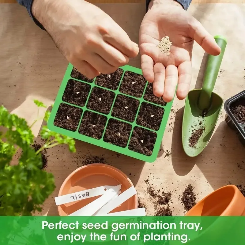 Reusable Silicone Seed Starting Tray Thick Silicone Seedling Nursery Trays for Plant Germination Gardening Seedling Grower Tools