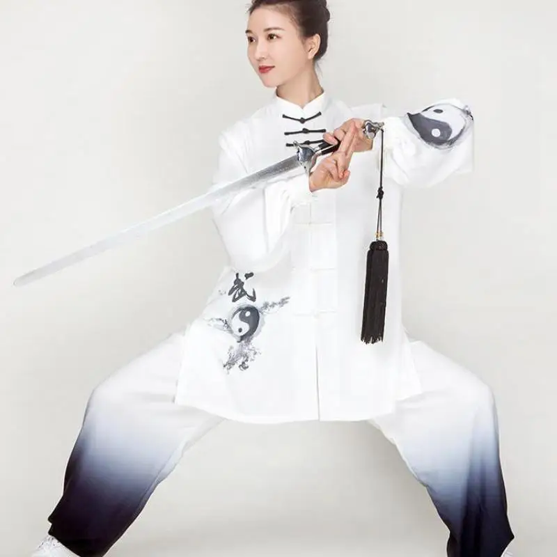 Women Cotton Tai Chi Suit Chinese Style Kung Fu Wushu Martial Arts Uniform Performance Jacket Pants Oriental Exercise Clothing