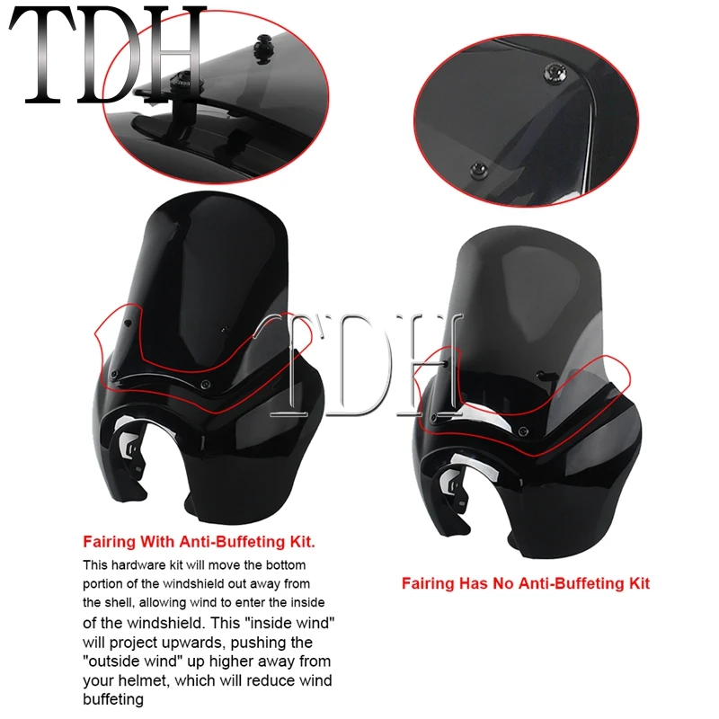 Front T Bar Fairing For Harley Dyna Street Bob FXDB FXDBI FXDBB FXDBP For Baja LP6 Light Bracket Windshield Motorcycle Accessory view 5