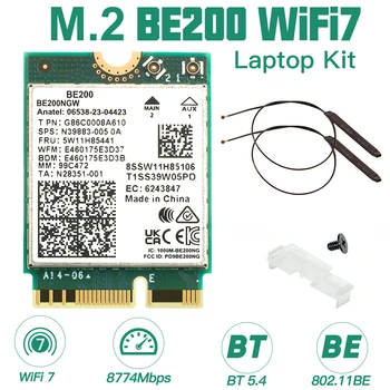 IntelワイヤレスWifiカード,b200 m.2,Bluetooth 5.4,802.11ax,トライバンドm.2,ngff,ネットワークアダプター,win10,11,be200ngw