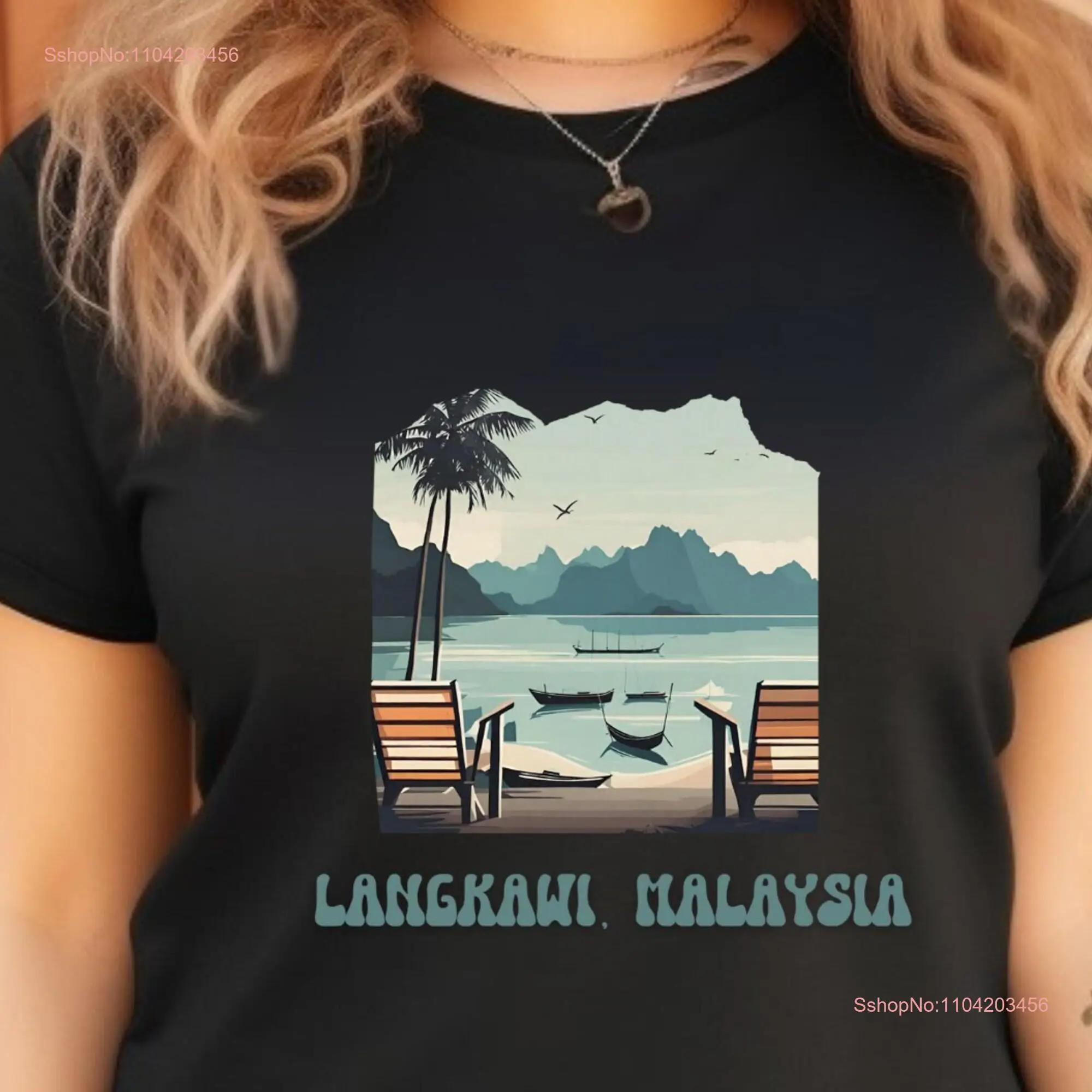 LANGKAWI MALAYSIA Island Beach Scene Malaysian Travel Jersey  T Shirt long or short sleeves