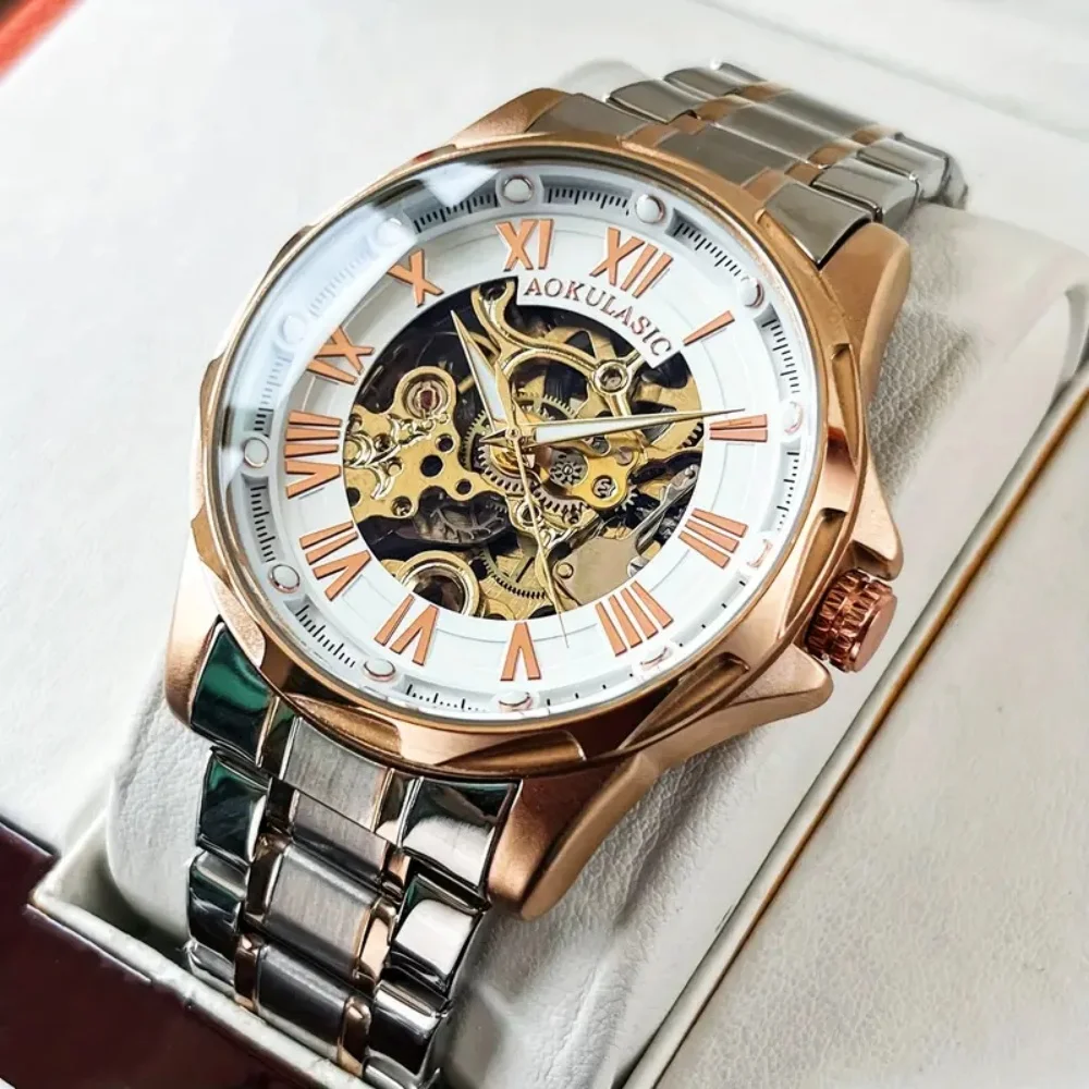 

Новые роскошные мужские автоматические механические часы с ажурным циферблатом, элитные и высококлассные, уникальный уличный стиль, ремешок с застежкой-бабочкой из нержавеющей стали, подходят для любого цвета кожи, механические часы для мужчин, лучший под