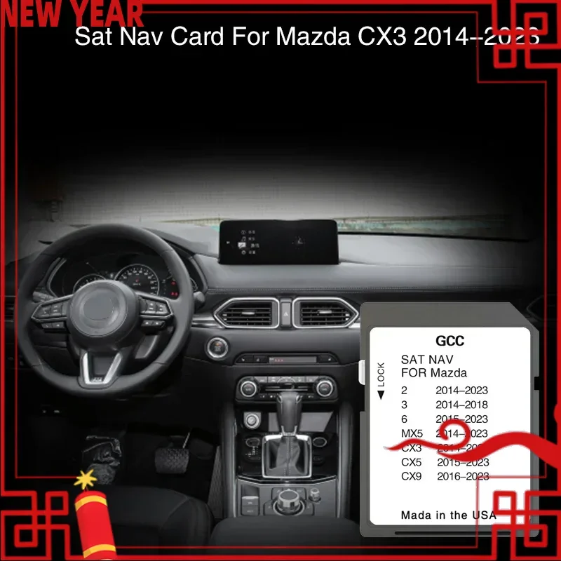 

Sat Nav Card for Mazda CX3 Car from 2014 to 2023 Cover Lebanon Morocco Oman Qatar Saudi Arabia United Arab Emirates