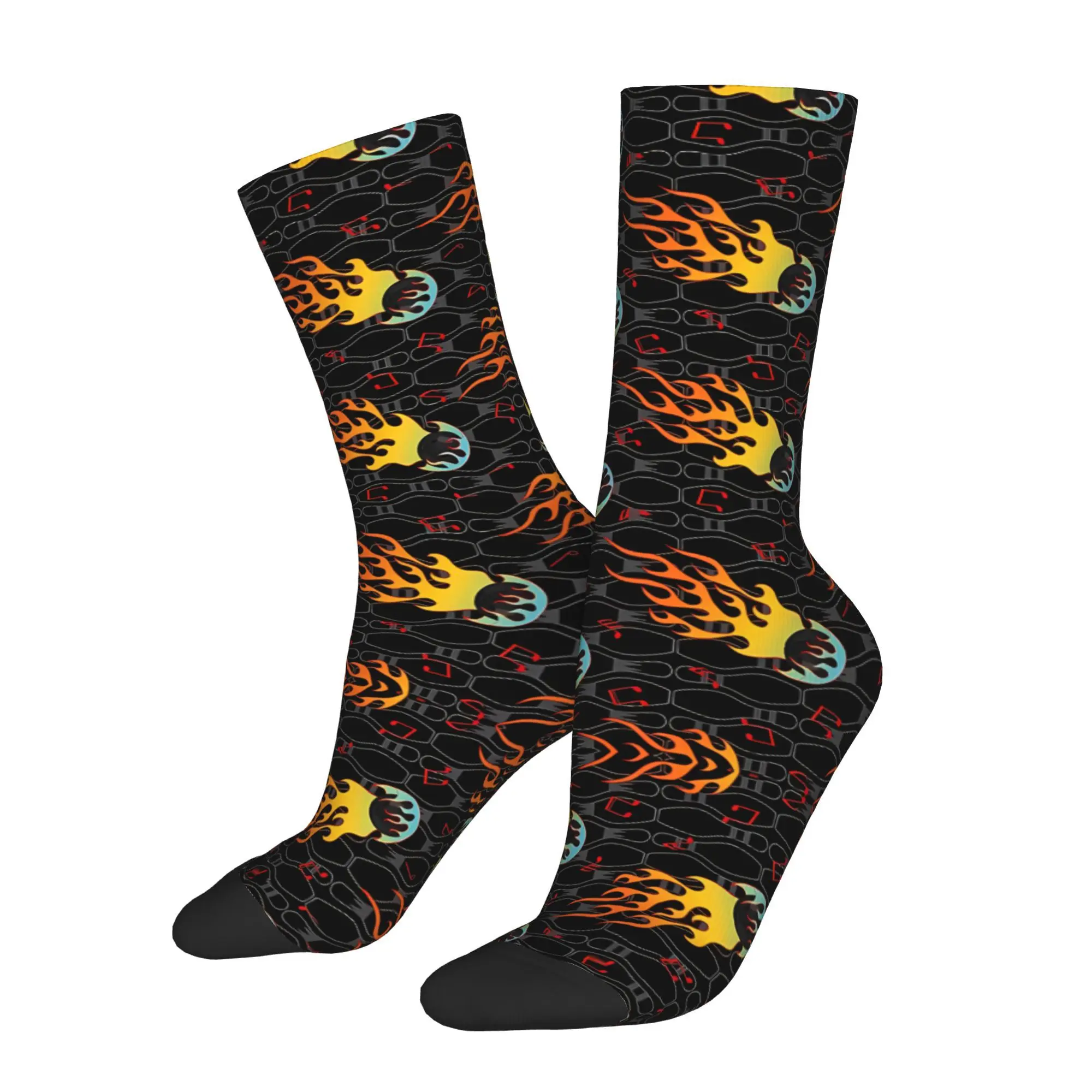 

Bowling Like Fire Indoor Sports Sock Printed Man Polyester