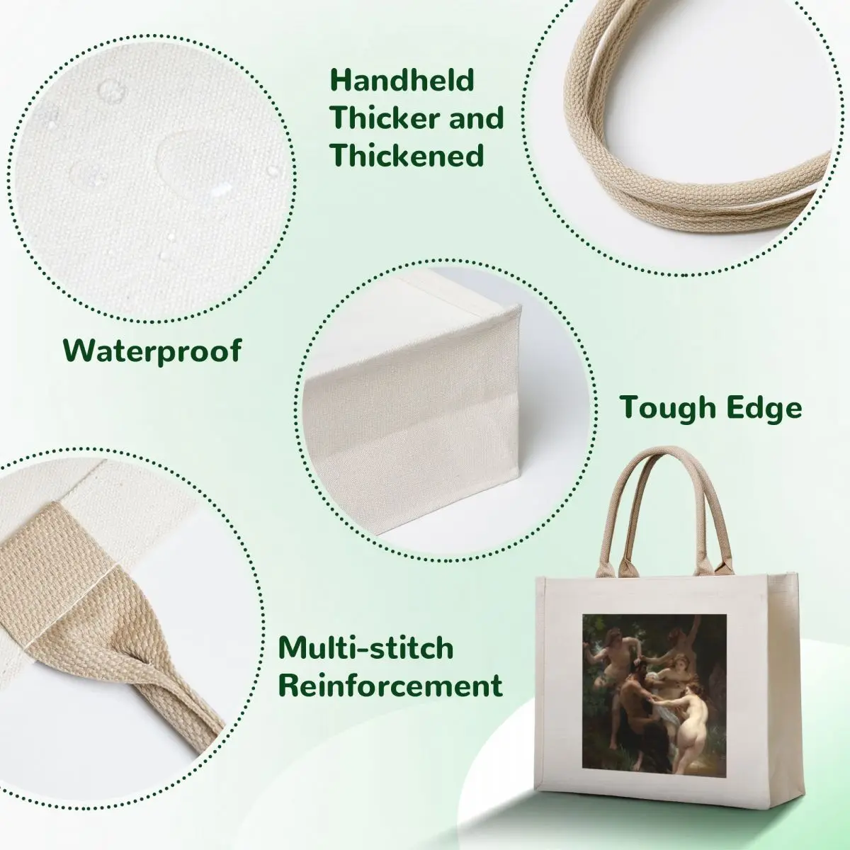 Nymphs and Satyr, by William Bouguereau. Tote Bag Lady bags woman shopping bag shoping bag tote