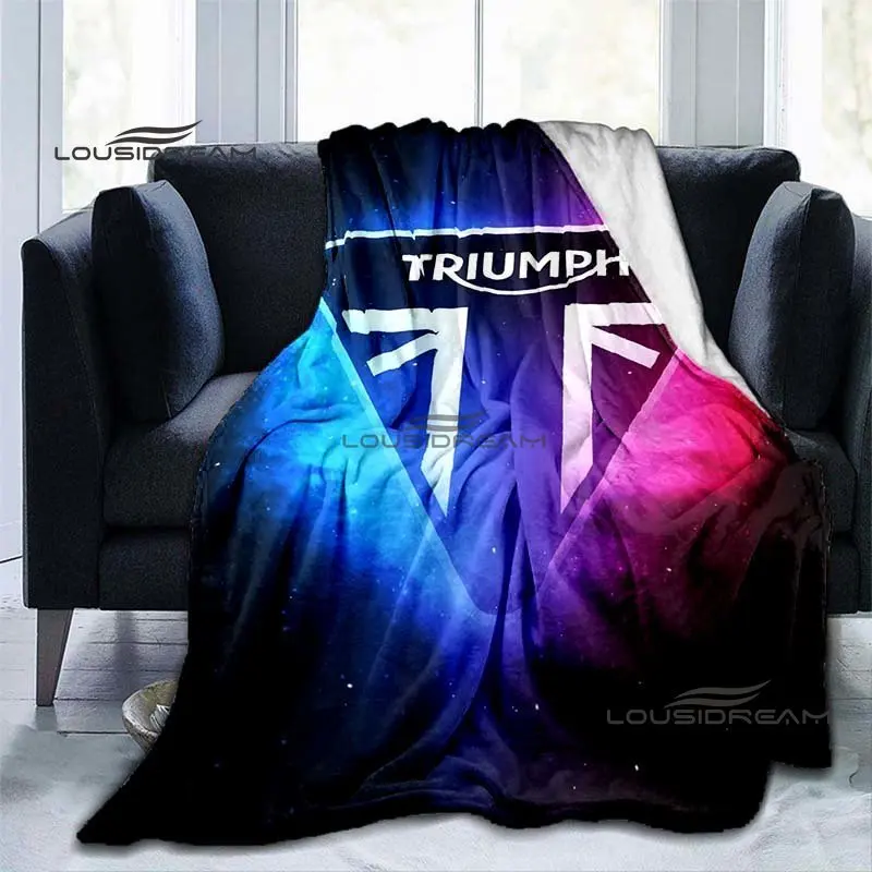 Retro Motorcycle Blanket 3D printing Triumph Throw Blanket Birthday Christmas Gift Bedroom Sofa Nap Travel Camping Warm Blanket