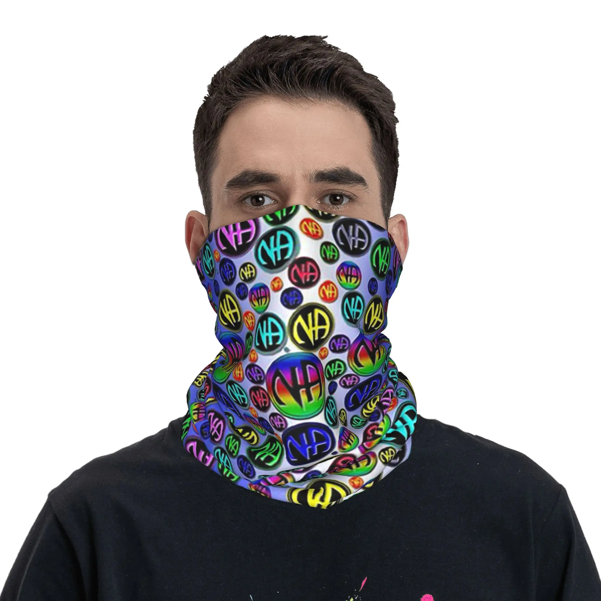 

Colorful NA Symbols and Logo Narcotics Anonymous Bandana Neck Cover Printed Mask Scarf Cycling Scarf Outdoor Sport for Men Women