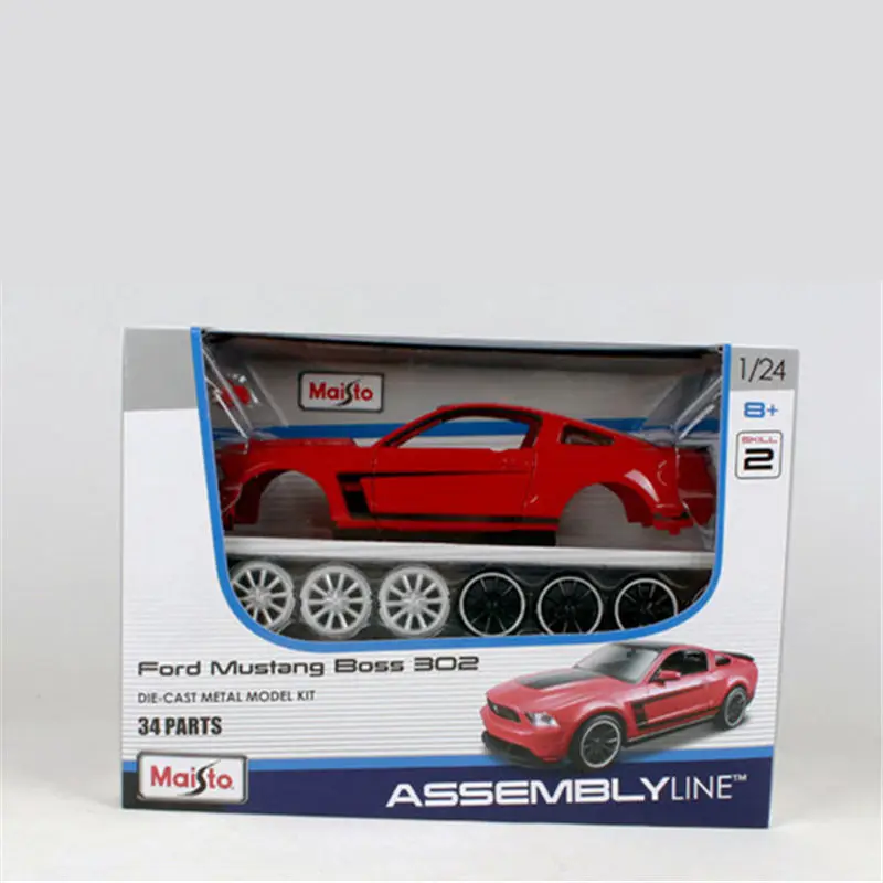 Assembly Version Maisto 1:24 Ford Mustang BOSS 302 Alloy Sports Car Model Diecasts Metal Race Car Model Simulation Kids Toy Gift