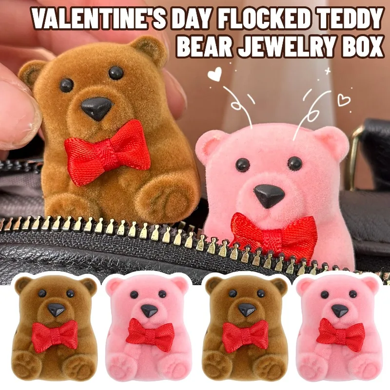 1-10 قطعة الدببة الضخمة صندوق خاتم علبة مجوهرات صغيرة الكورية لطيف هدية لعيد الحب اقتراح خاتم الزواج حامل المحمولة تخزين الهدايا #2