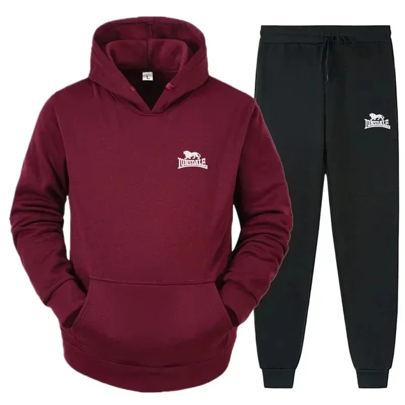 Conjunto Deportivo Unisex de 2 Piezas, Sudadera con Capucha de Manga Larga Suave y Cómoda, Pantalones de Jogging, Ropa Deportiva Informal de Otoño e Invierno, Conjunto de Chándal para Fitness