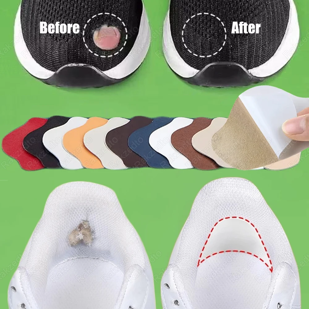 

4pcs Shoe Heel Repair Patches Self-Adhesive Sneakers Heel Protector for Broken Hole Sports Shoes Patch Anti-Wear Heel Sticker