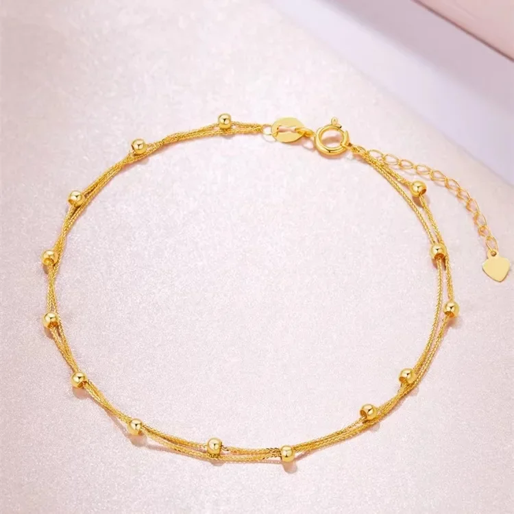 Real 18k Golden Starry Sky Bracelet for Woman 18K No Demolding Fine Jewelry Luxury High-quality Bracelet